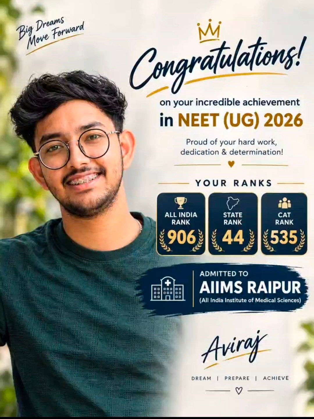 बारामतीचा अविराज देशपांडे याची NEET-UG मध्ये दमदार कामगिरी; AIIMS रायपूरमध्ये प्रवेश!